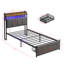 Structure de lit avec tête de lit fonctionnelle, station de charge pratique et éclairage DEL personnalisable pour une expérience de chambre à coucher améliorée-1567934308