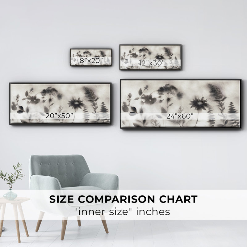 Misty Wildflower Morning - toile encadrée, H 8 po x l 20 po