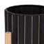 Ceramic Planter with Stand - Fluted Stoneware Pot and Pine Wood Base, Modern Decorative Plant Holder.-1454785794