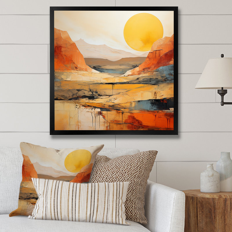 «Bold Landscape Canyon Desert VII», art sur toile Canyon, H 30 po x l 30 po, Noir, Picture Framed
