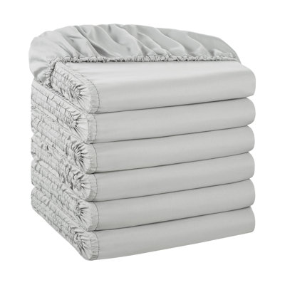 Host & Home Soft Brushed Hypoallergenic Microfiber Fitted Sheets - Pack of 6