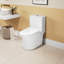 Toilette en céramique avec siège à fermeture en douceur 1,1 / 1,6, hauteur confortable, blanc et une toilette à hauteur blanche, chasse d'eau, une et approuvée