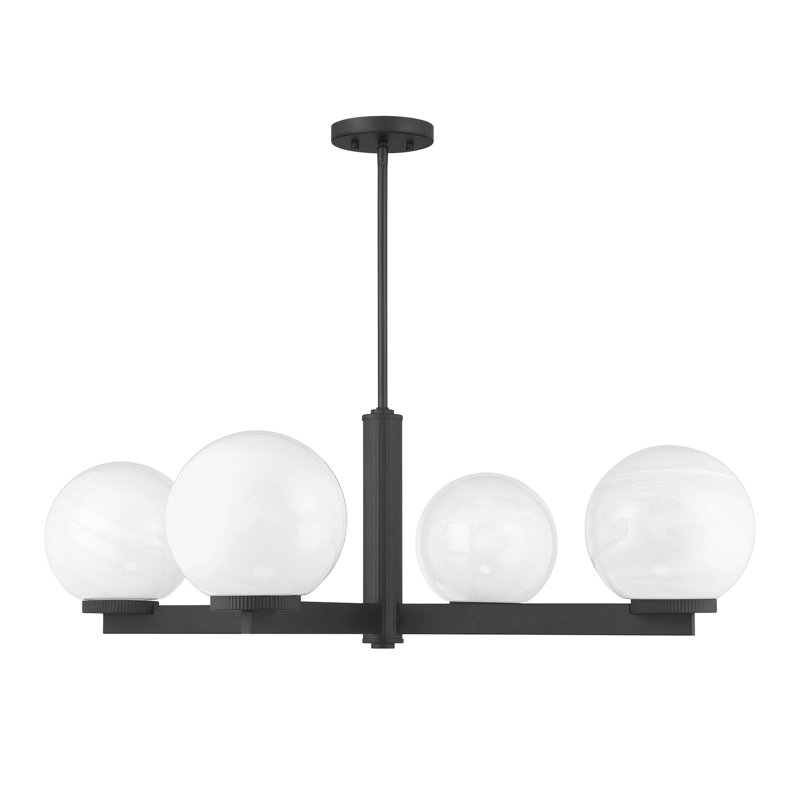 Lustre 4 lumières noir mat Claudette, Noir mat