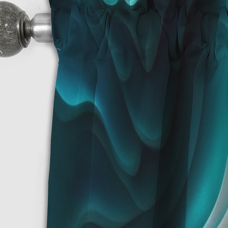 Abstract Geode Turquoise II - Abstract Marble Curtain - Blackout Marble Curtain - 1 Panels, 52" W x 95" L