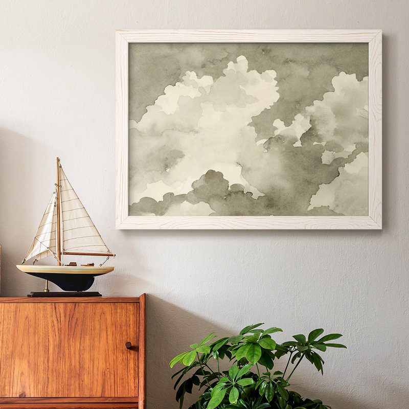 " Antique Sky I ", 26" H x 38" W x 1.5" D, White
