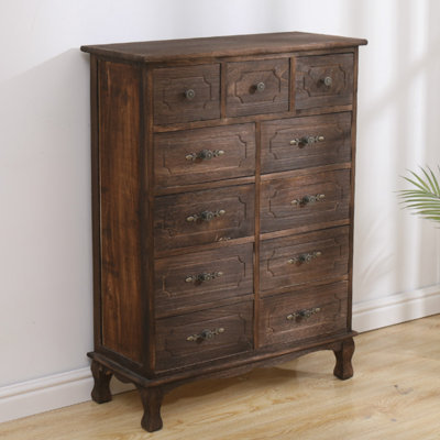 Armoire d'appoint en bois manufacturé brun foncé