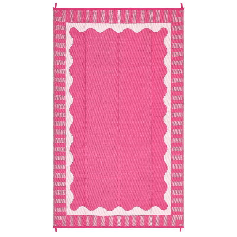 Tapis d'extérieur réversible Modern, Rose/Blanc, Rectangle 9 pi x 12 pi