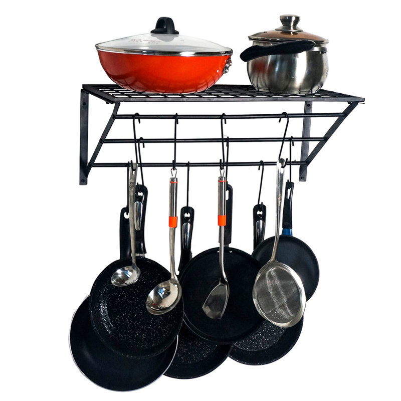 Iron Handcrafted Rectangle Wall Mounted Pot Rack
