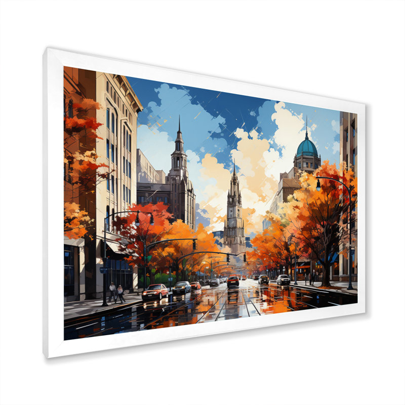 Boston Popart III sur impression sur toile, H 30 po x l 40 po x P 1,5 po, Cadre simple blanc