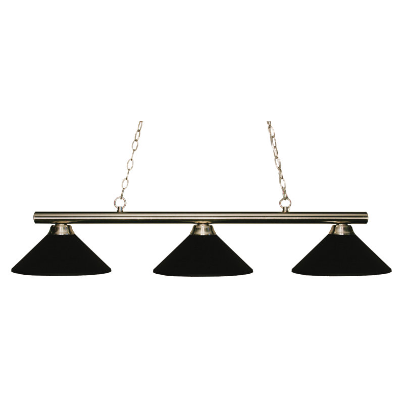 Chaparro 3 - Light Pool Table Lights Pendant, Matte Black, Brushed Nickel