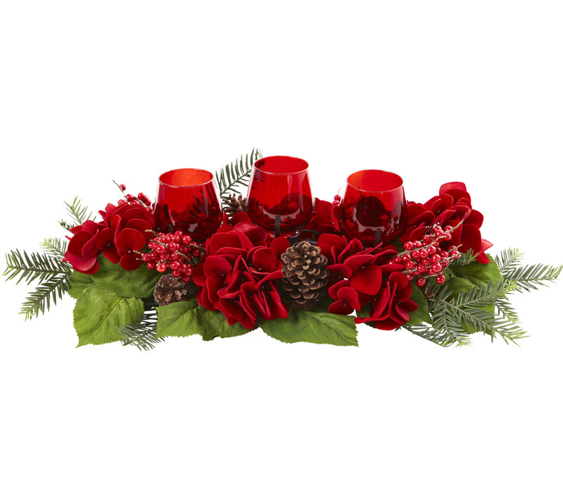 Candélabre triple hortensia