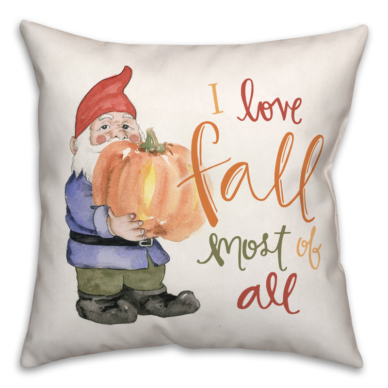  Housse et insert de coussin carré Fall Gnome, H 20 po x l 20 po
