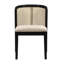 Chaise de salle à manger Cayli de style néoclassique moderne en rotin avec dossier incurvé et structure en hévéa massif-135068440-135068441