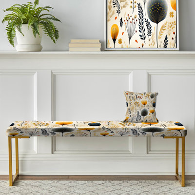 Banc rembourré or