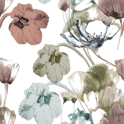 Kearno Peel & Stick Floral Roll
