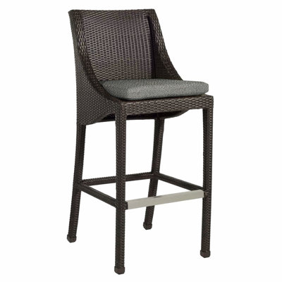 Athena Polyethylene (PE) Wicker Outdoor 30'' Bar Stool with Cushion