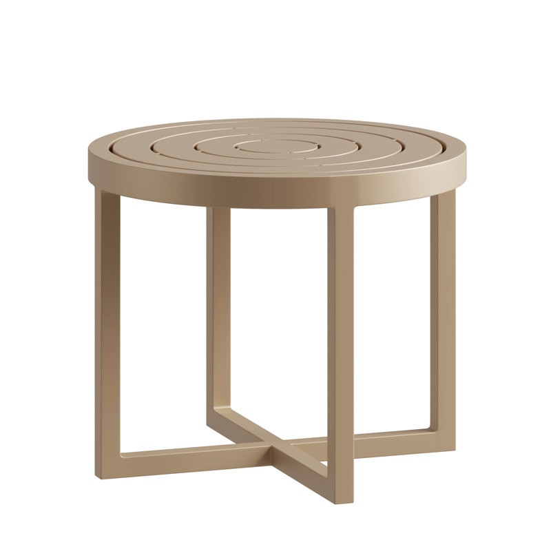 Round End Table, Almond Bark
