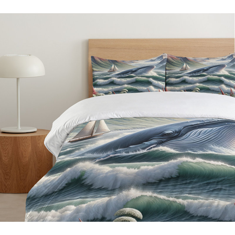 Nautical Duvet Cover, Queen Duvet Cover + 2 Standard Shams