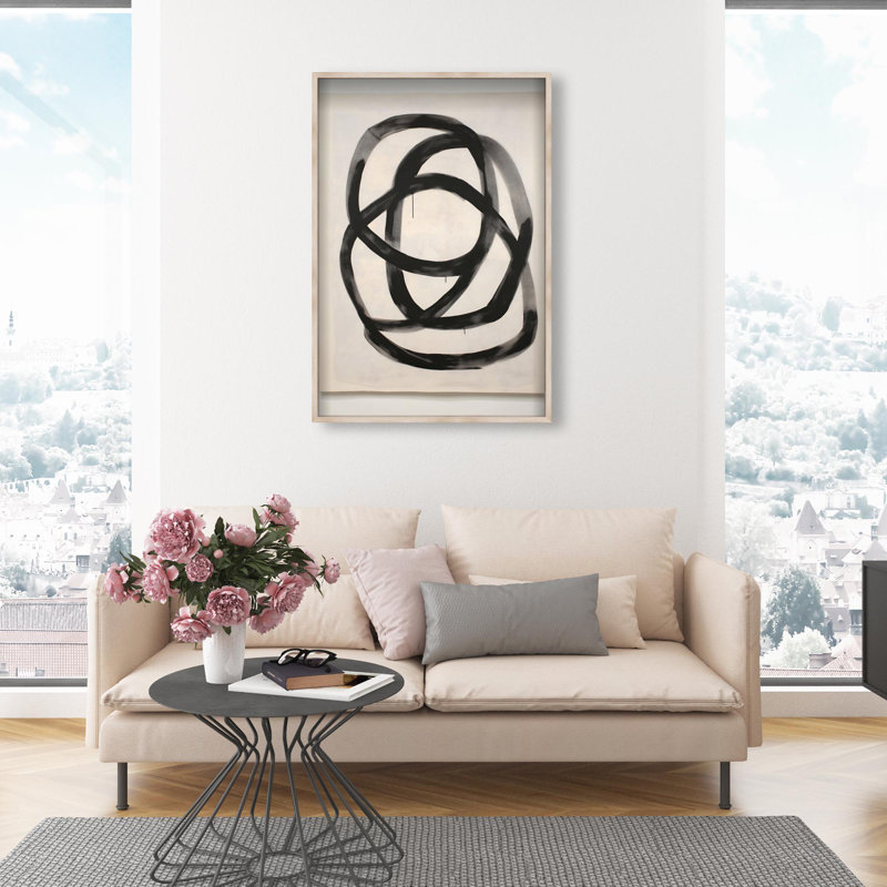 Oliver Gal Urban Mirage V Abstract - Luxury Shadowbox Framed Wall Art, 26" H x 18" W, Cream