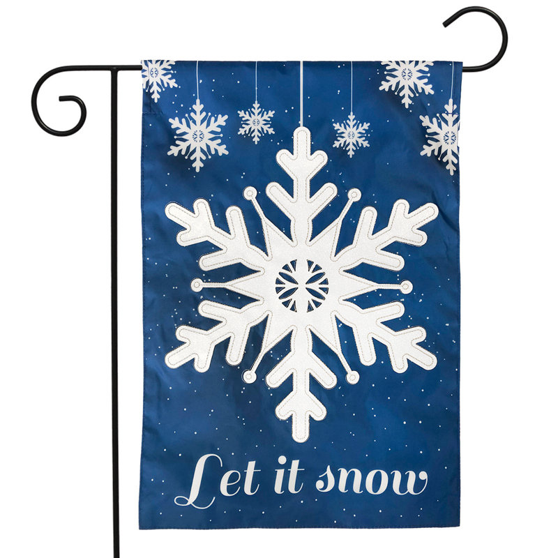 Let It Snow Winter Applique Garden Flag