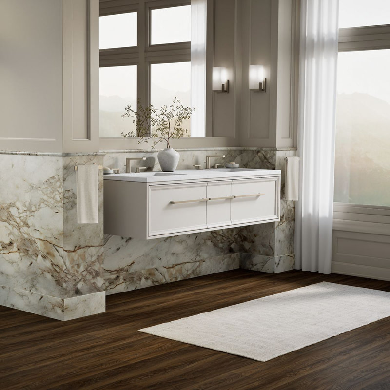 Lodern 61" Single Bathroom Vanity Set, Linen White