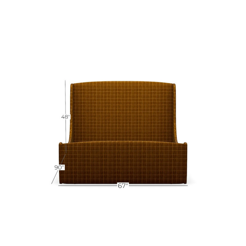 Swan Upholstered King Bed, Block 654212, Queen