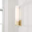 Applique murale 1 lumière l 5 po x H 17 po en or doux avec verre blanc doux l 3 po
