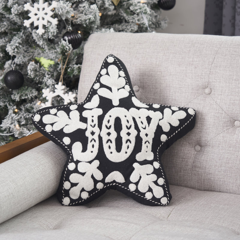 18" x 16" Onyx Joy Shaped Throw Pillow