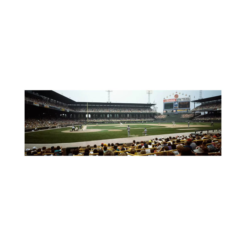Spectators Watching A Baseball Match In A Stadium - Wrapped Canvas Panoramic Print, 30.48 cm H x 91.44 cm W x 1.91 cm D