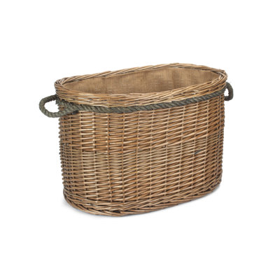 Claridge Wicker Rope Handled Lined Log Basket