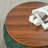 Round Storage Ottoman, 2 In 1 Function, Work As End Table And Ottoman,With Small Seat,Green(25"X25"X14.7")-1689073856