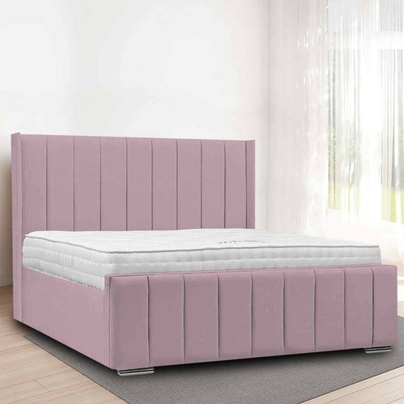 Upholstered Bed, Small Double (4'), Pink