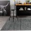 Tapis lavable antidérapant à rayures bohémiennes délavées-477186569