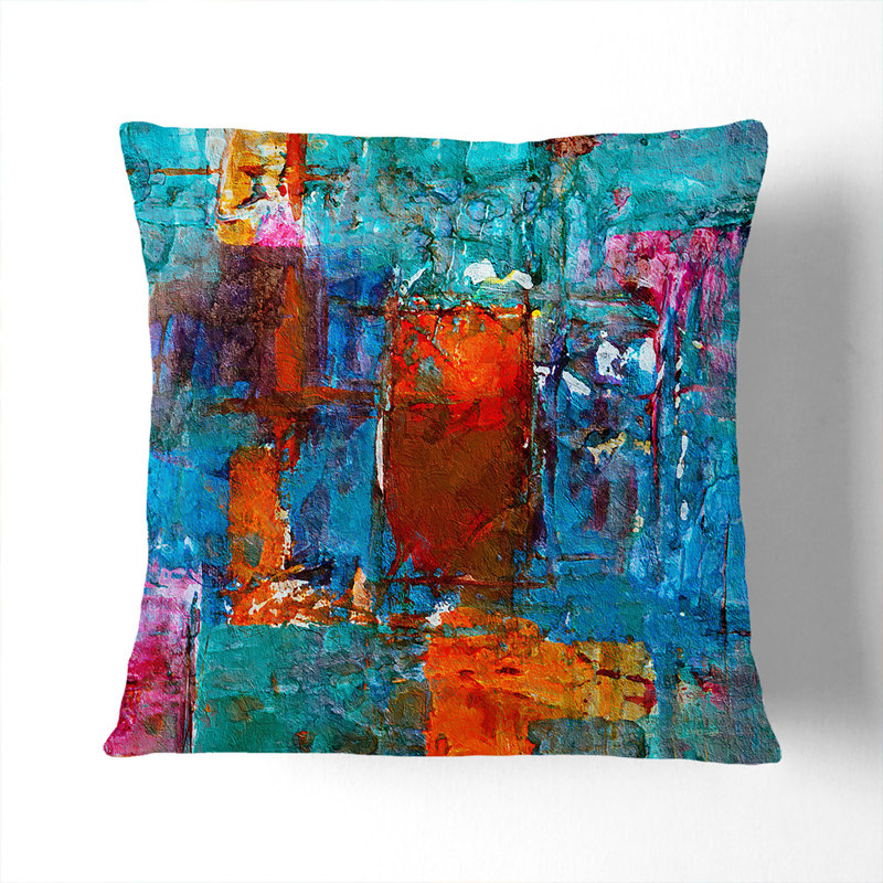 Abstract Square Throw Cushion, 40 x 40 cm, Black