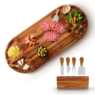 30-inch large acacia wood deli board