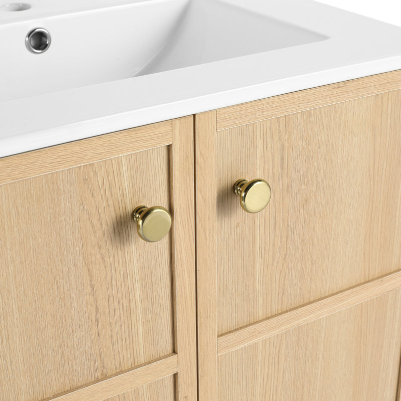 Meuble-lavabo de rangement de 61 cm (24 po) - Contreplaqué de chêne pour un style élégant et une grande durabilité