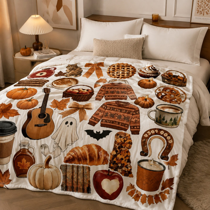 Jeté douillet douillet Cozy Autumn, Throw(W40"×50L")