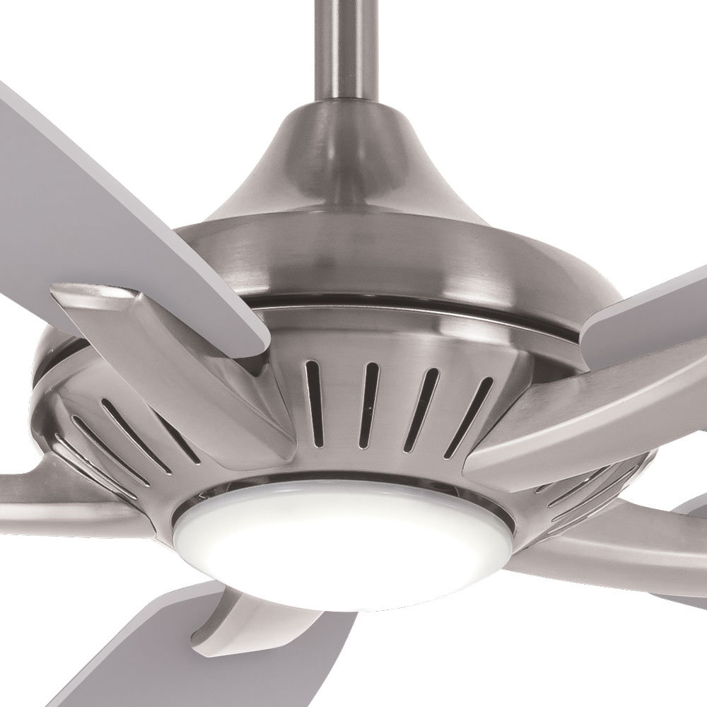 Dyno 52" Ceiling Fan with Light Kit, Brushed Nickel/Silver
