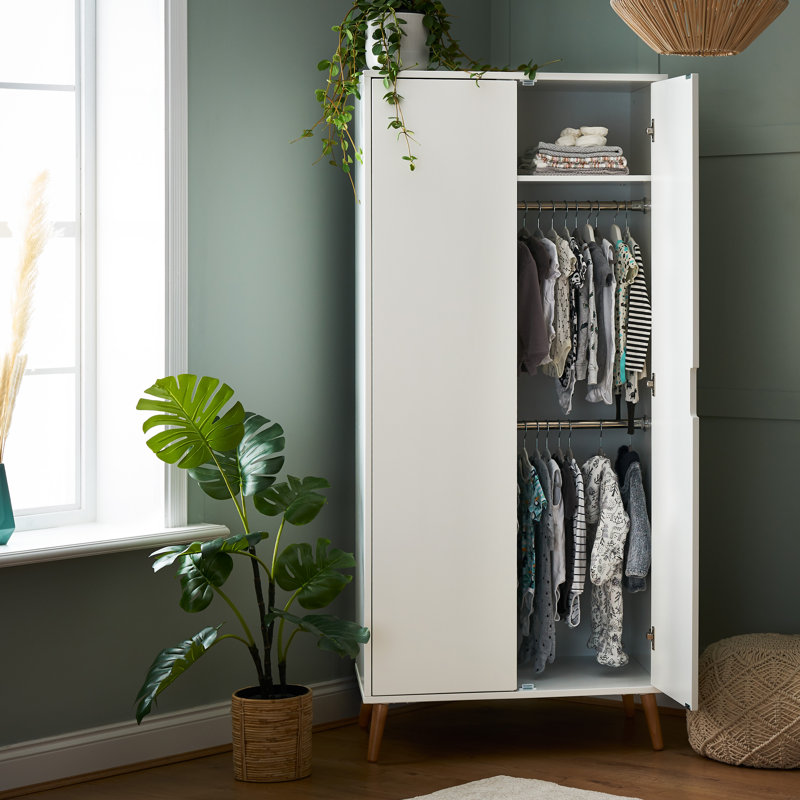 Maya Double Wardrobe - White with Natural, White/Natural