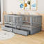 Lit de rangement en bois avec garde-corps et 2 tiroirs-93548537-93548536