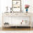 Ustyle Entryway Console With Metal Handles And Vertical Stripe Look Table Drawers Versatile Functionality