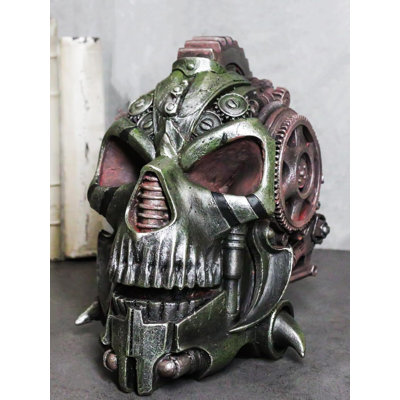 Figurine de crâne de robot cyborue Steampunk