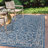 Hagerman Vintage Filigree Textured Weave Navy/Gray Indoor/Outdoor Rug-1032096548