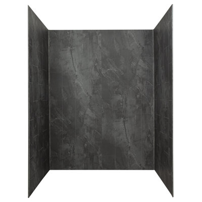 Ensemble de bordure de douche en vinyle imperméable Palisade 78 po x 60 po x 32 po avec accessoires dans une carrière urbaine
