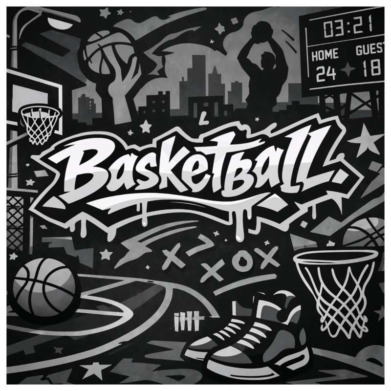 Tapis de bain Basketball Graffiti Art, 34in W x 21in L