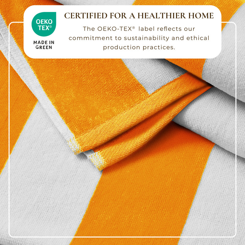 Serviettes de plage 100% coton absorbant et à séchage rapide Cabana, Orange