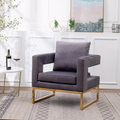 Fauteuil d'appoint de style contemporain avec accoudoirs rembourrés