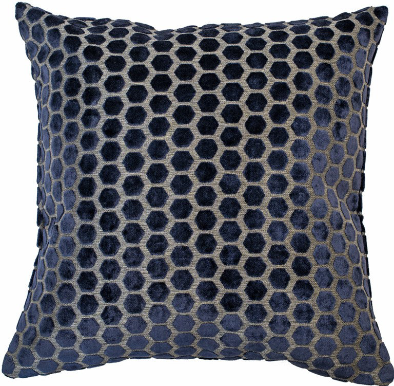 Abstract Sqaure Cushion, Navy, 56cm H x 56cm W