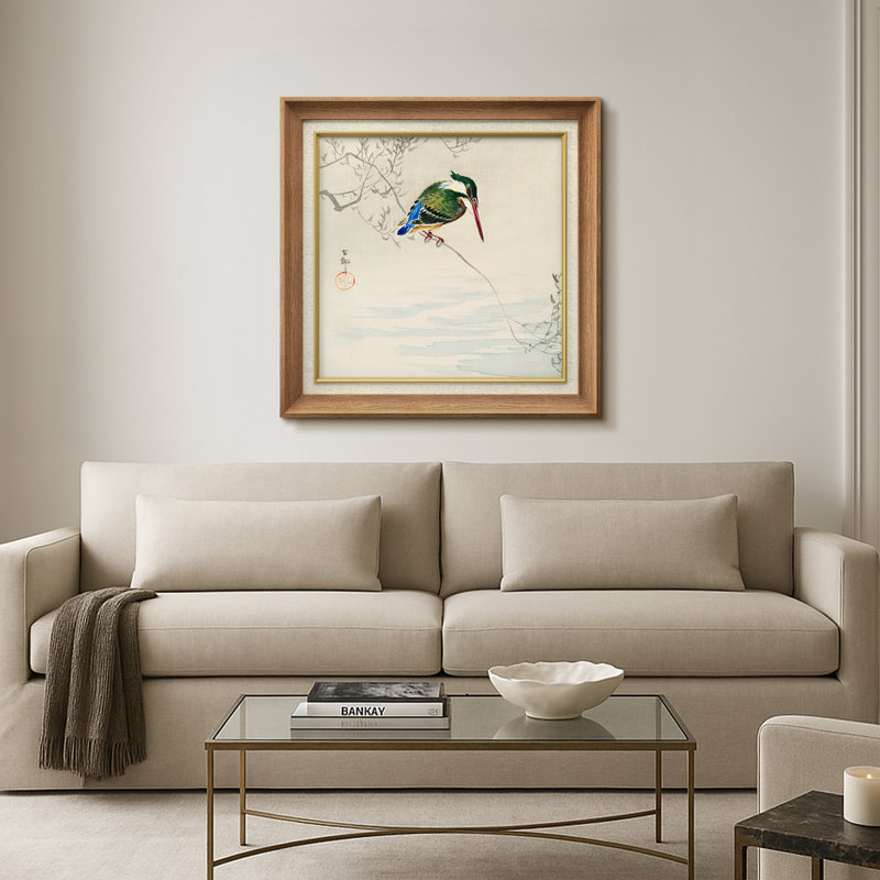 Art martin-pêcheur sur une branche, images d'oiseaux sauvages, impression sur toile encadrée, H 26 po x l 26 po x P 1,5 po