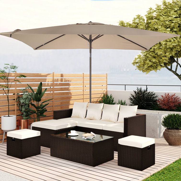 117.6'' x 79.2'' Rectangular Tilt Market Umbrella